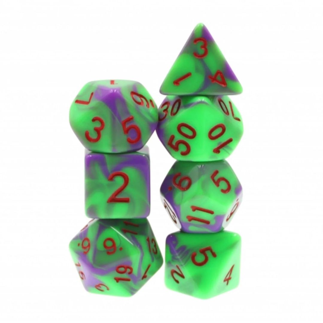 fb DICE SET 7 GOBLIN GOO