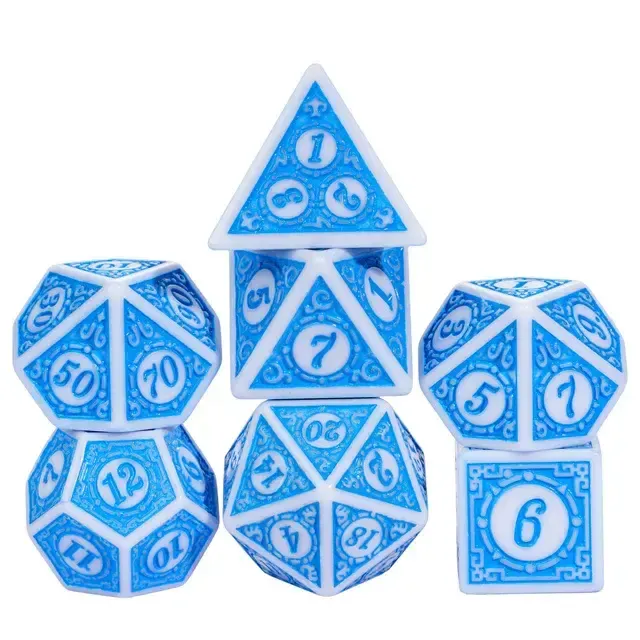 fb DICE SET 7 MOTIF OCEAN BRINE