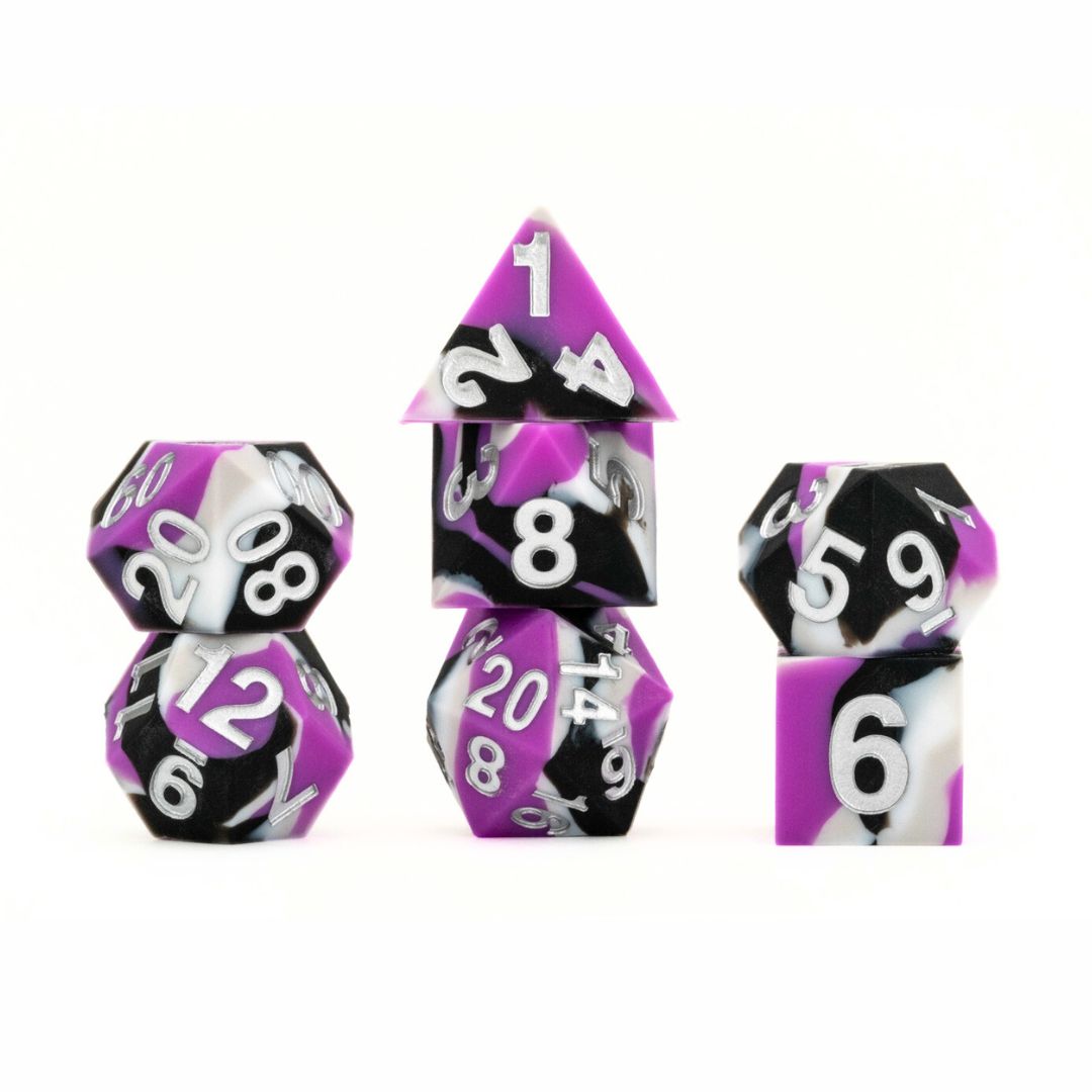 fr DICE SET 7 SILICONE GAYMERS PRIDE - ASEXUAL