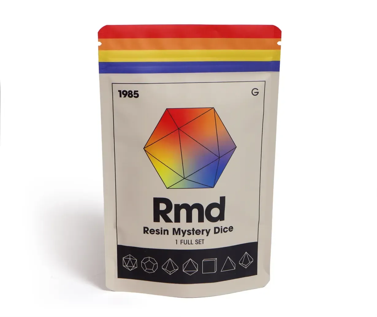 MYSTERY DICE SET 7 - 1985 SHARP EDGED RESIN