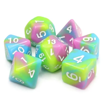fb DICE SET 7 PASTEL PUNK