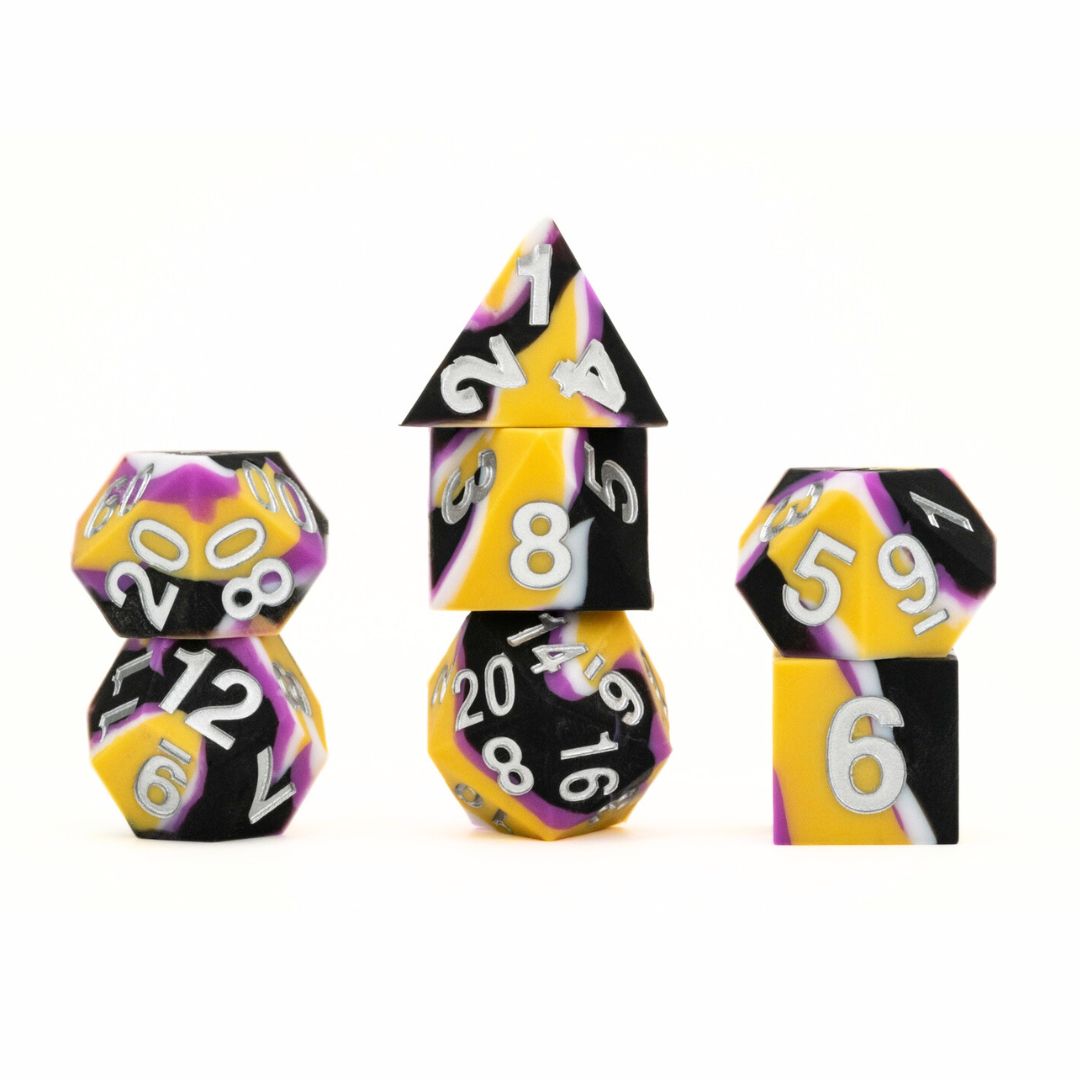 fr DICE SET 7 SILICONE GAYMERS PRIDE - NONBINARY