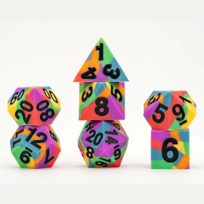 fr DICE SET 7 SILICONE GAYMERS PRIDE - RAINBOW