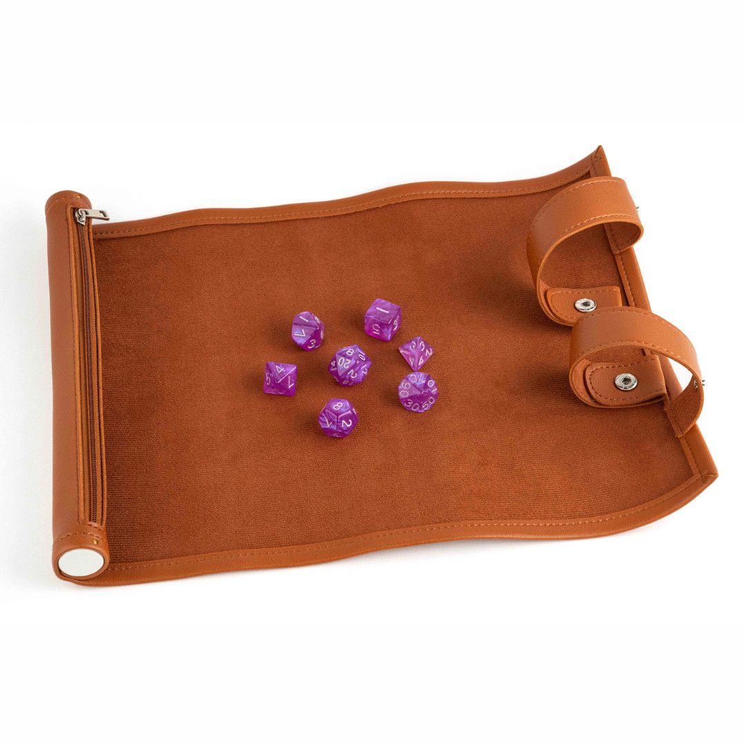 DICE SCROLL MAT &amp; CASE - BROWN