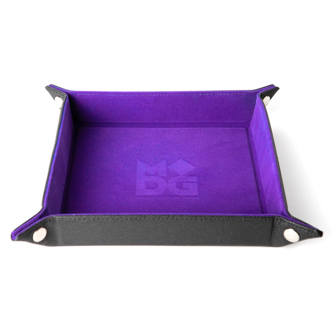 DICE TRAY SQUARE FOLDING VELVET PURPLE