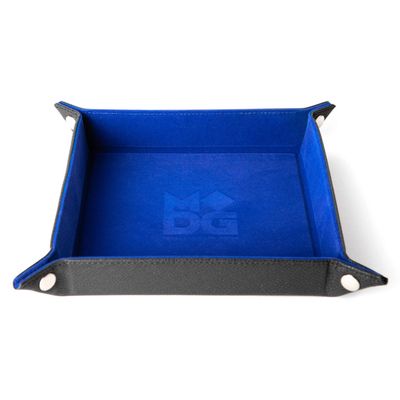 DICE TRAY SQUARE FOLDING VELVET BLUE