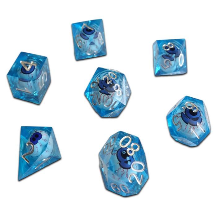 chro DICE SET 7 CUBE MOLTEN BLUE ICU