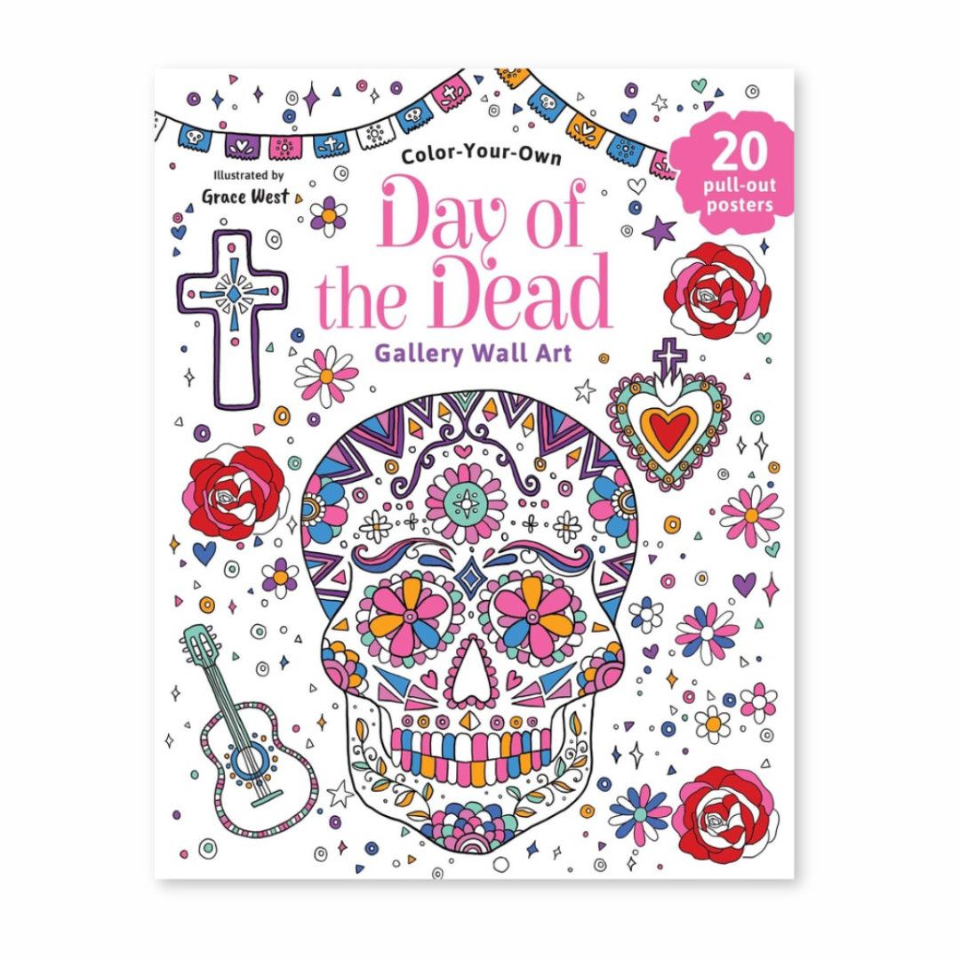 COLORING BOOK DAY OF THE DEAD GALLERY WALL ART