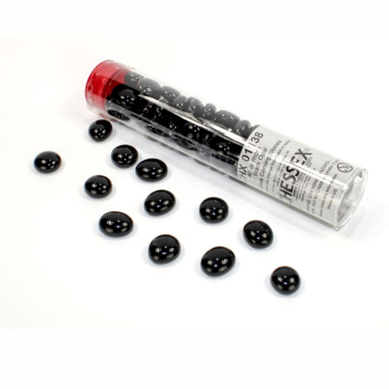 GLASS GAMING STONES BLACK