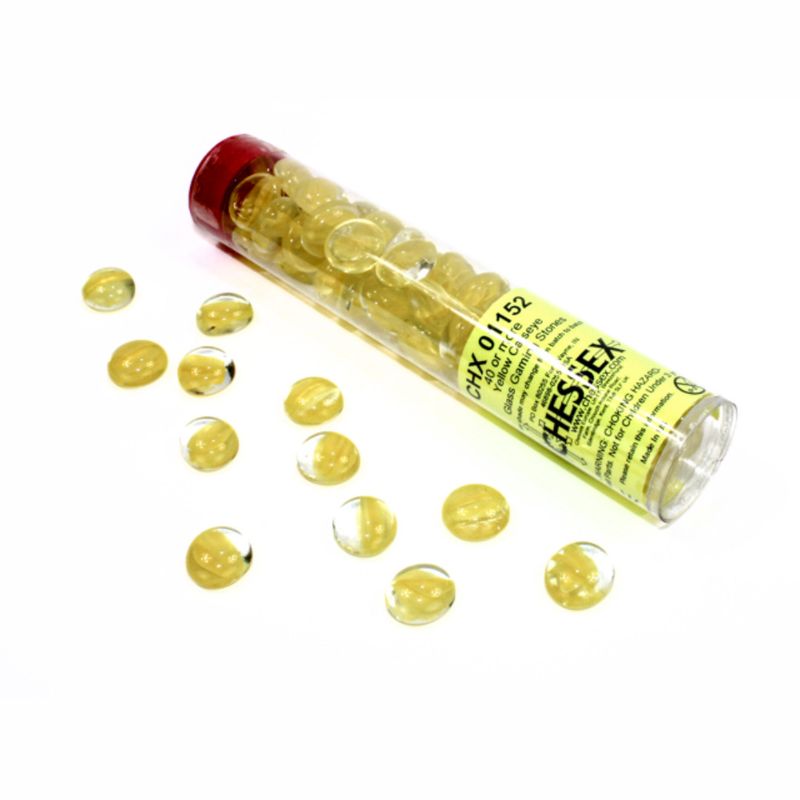 GLASS GAMING STONES CATSEYE LEMON