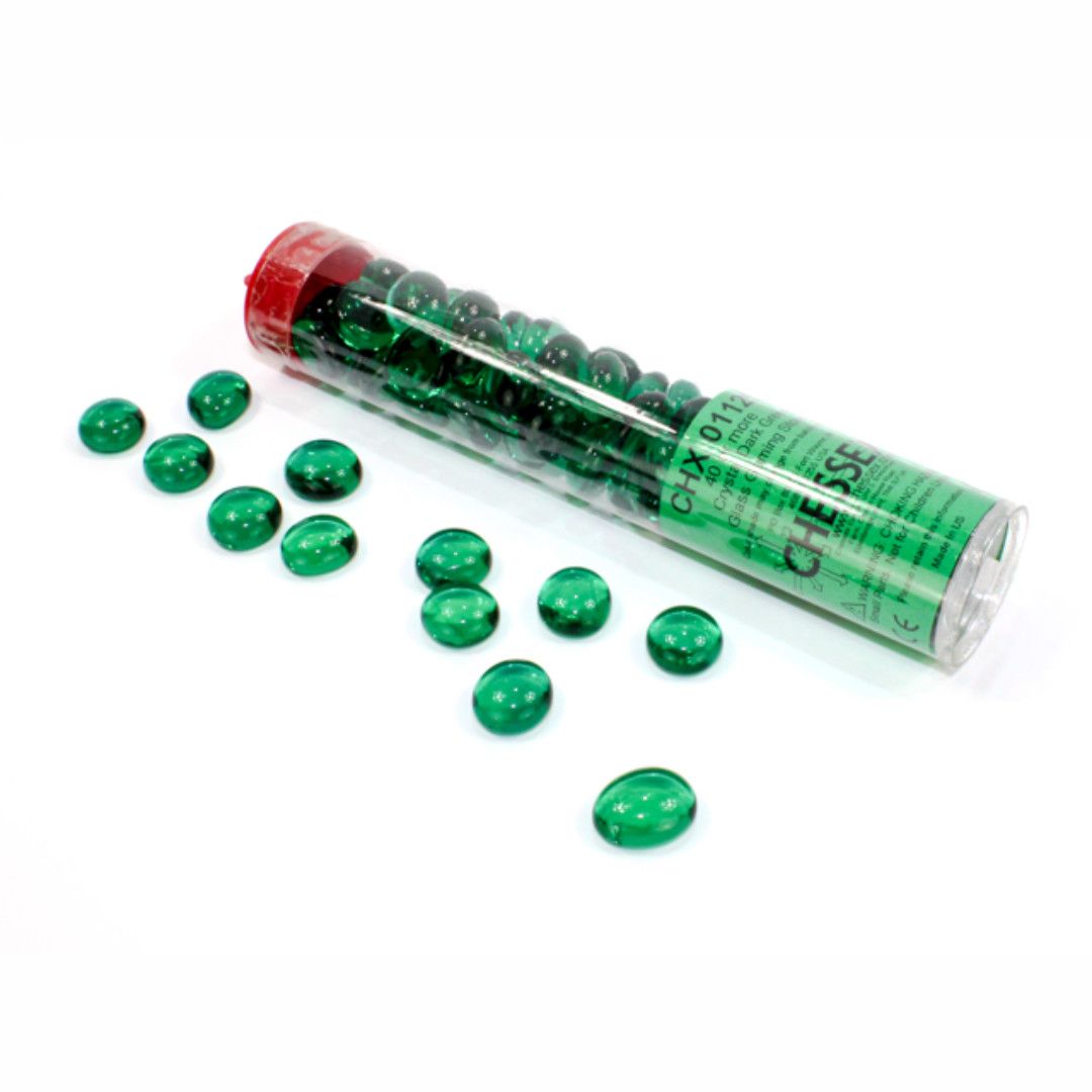 GLASS GAMING STONES CRYSTAL DARK GREEN