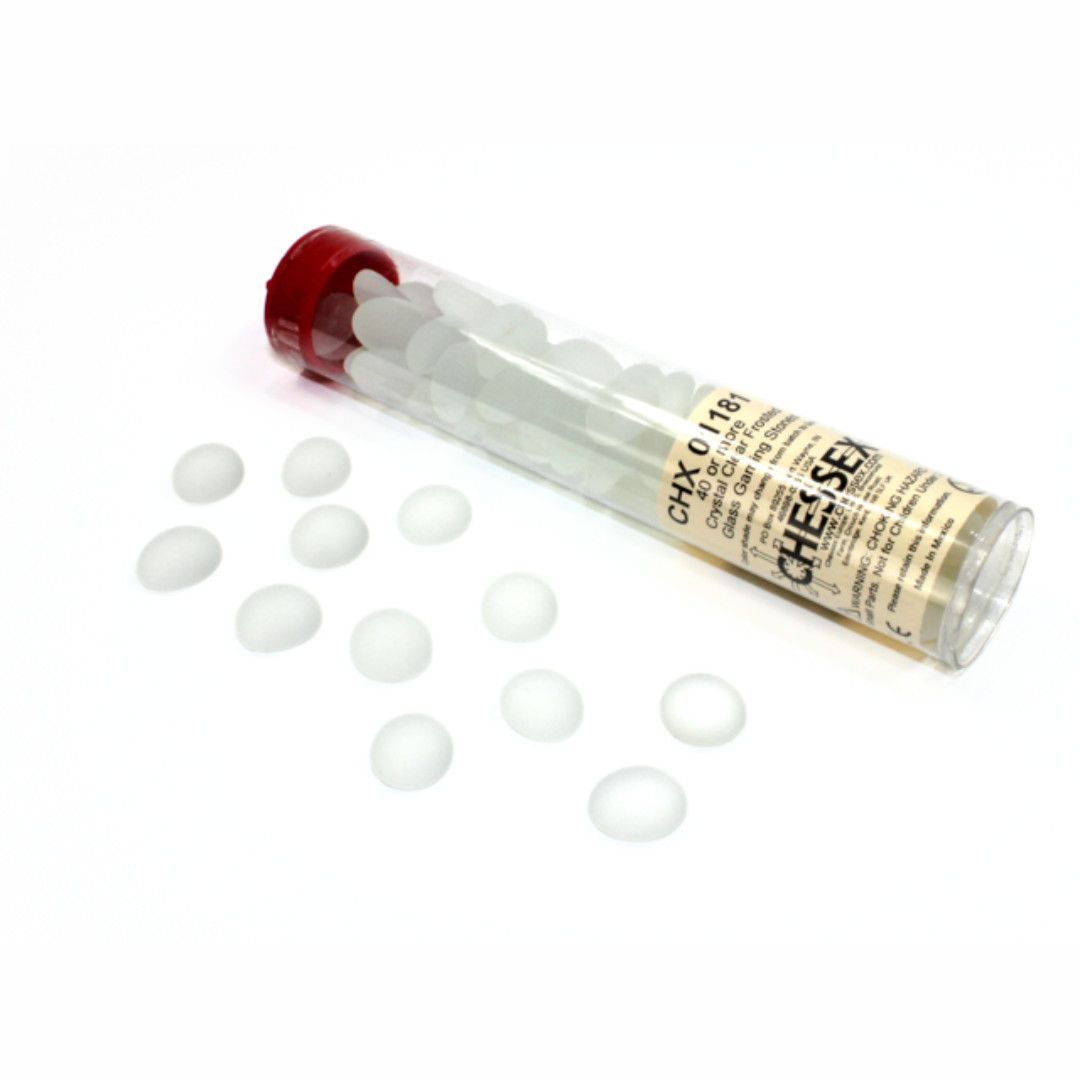 GLASS GAMING STONES FROSTED CLEAR