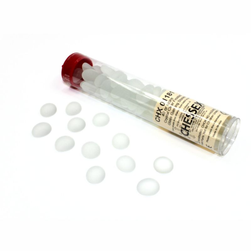 GLASS GAMING STONES FROSTED CLEAR