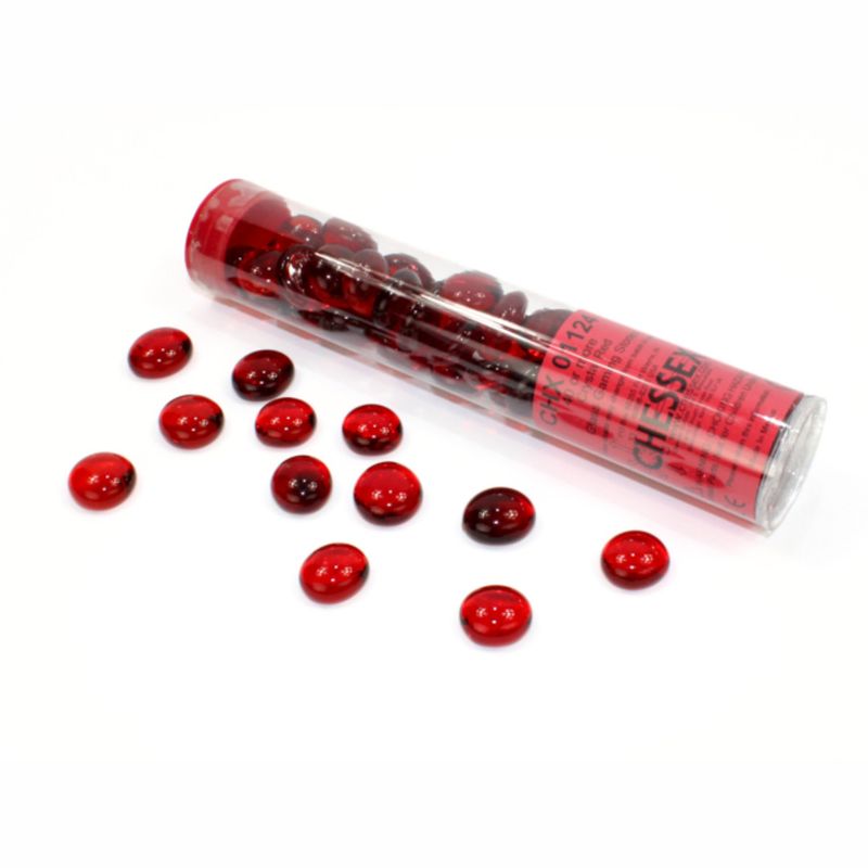 GLASS GAMING STONES RED