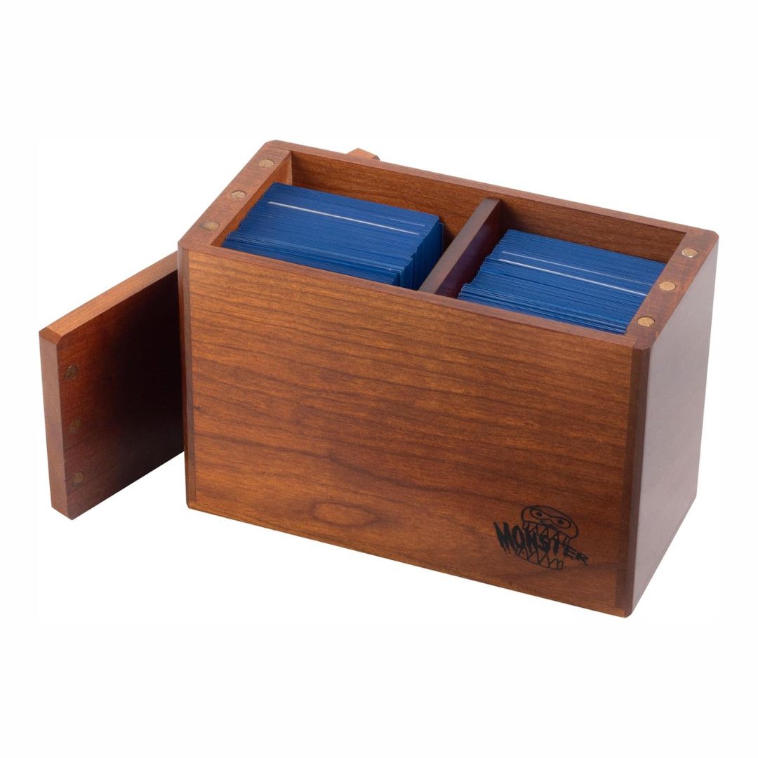 MONSTER WOODEN DOUBLE (250 CARDS) DECK BOX: CHERRY