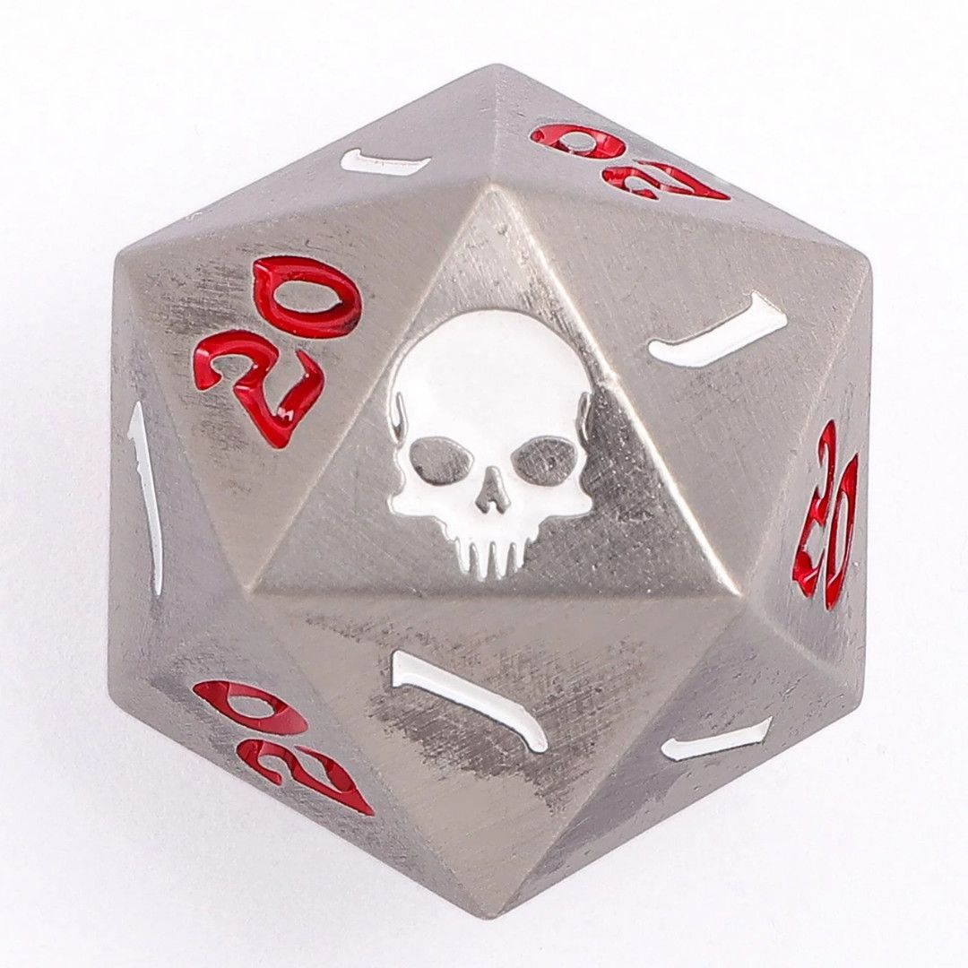 DICE D20 METAL CRITICAL SINGLE - SILVER