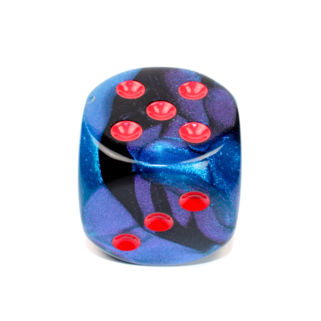 DICE 50mm D6 GEMINI BLACK-STARLIGHT w/ RED