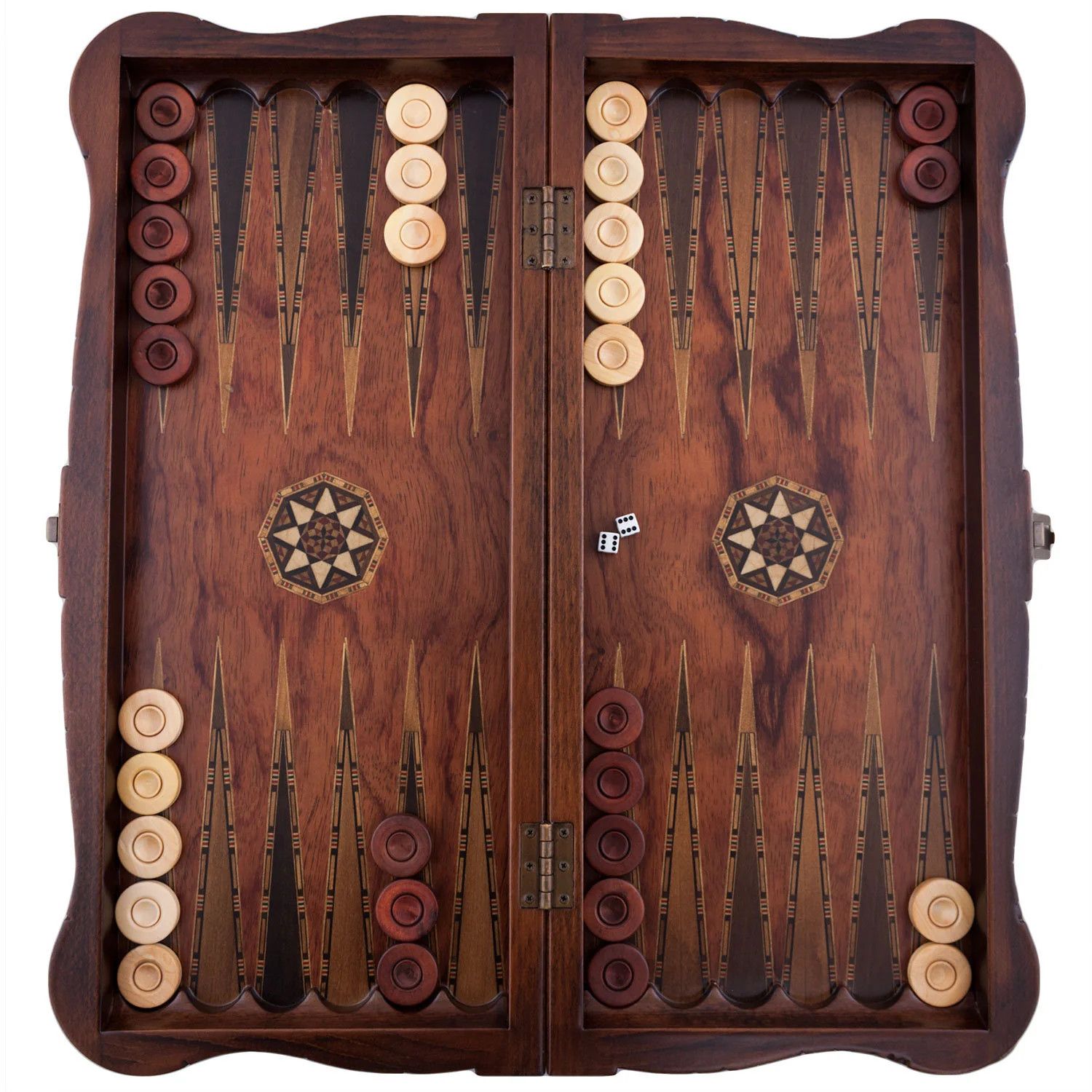 BACKGAMMON 20.3&quot;HAND-CARVED ROSEWOOD