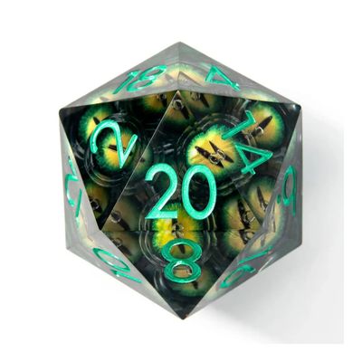 DICE D20 50mm MOVING LIQUID - EYES OF ENVY