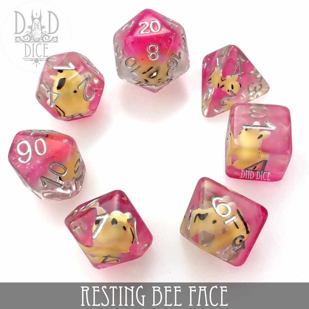 dnd DICE SET 7 RESTING BEE FACE