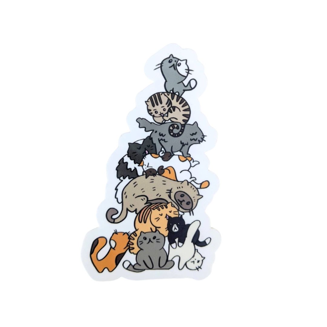 STICKER - STACK O&#39; CATS
