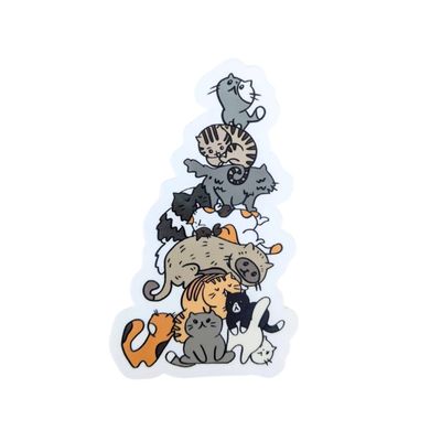 STICKER - STACK O&#39; CATS