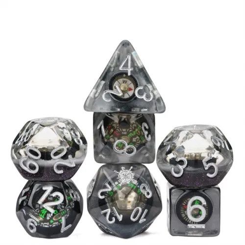 cul DICE SET 7 WAYFINDERS (Working Compasses Inside!)