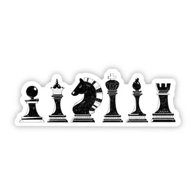 STICKER - BLACK CHESS PIECES