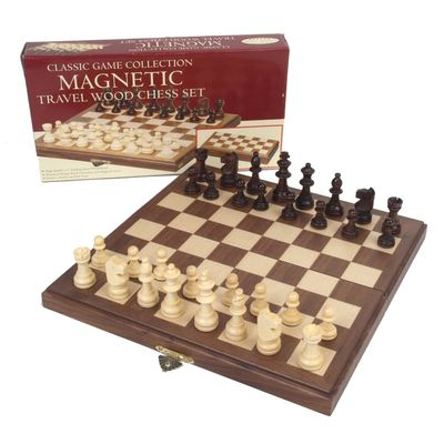 CHESS SET 1.75&quot; WOOD on 11&quot; MAGNETIC BOARD