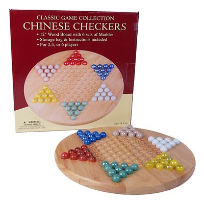 CHINESE CHECKERS W/MARBLES