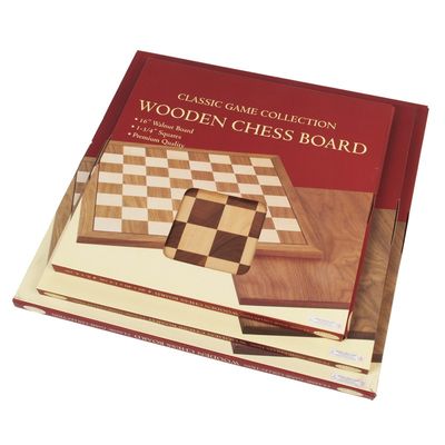 CHESS BOARD 20&quot; WALNUT w/ 2.25&quot; SQ