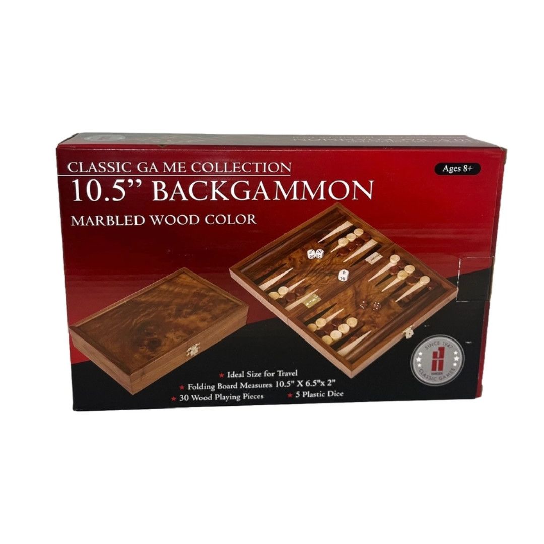 BACKGAMMON 10.5&quot; MARBLED FOLDING