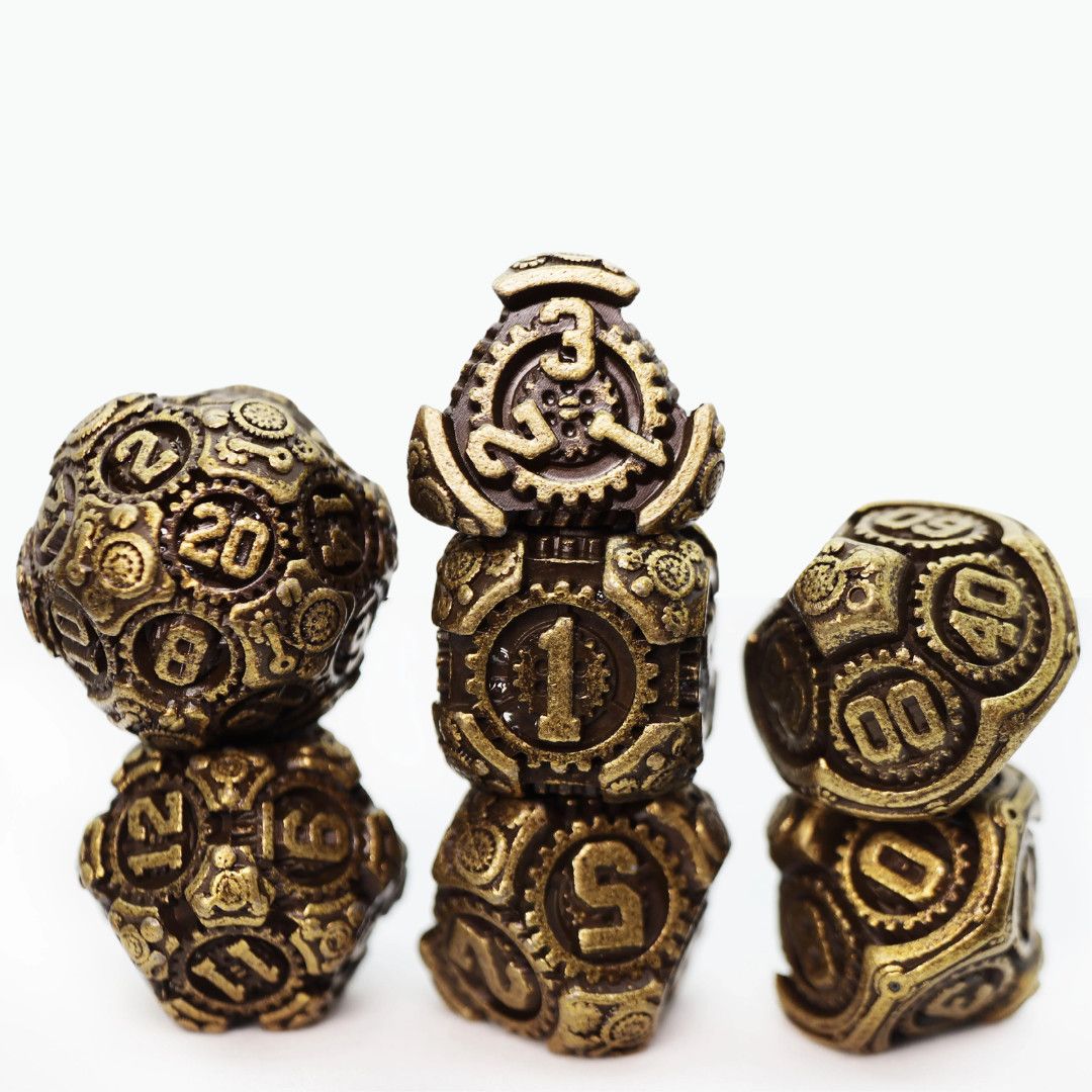 fb DICE SET 7 METAL AIRSHIP GEARS BRAZEN BULKHEAD