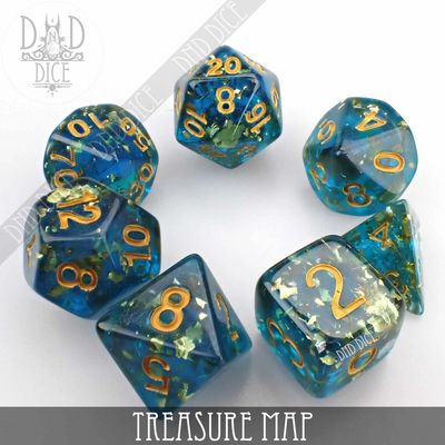 dnd DICE SET 7 TREASURE MAP