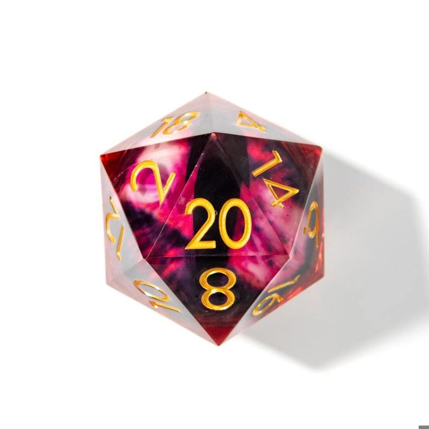 DICE D20 50mm MOVING LIQUID - EYE OF FIRE