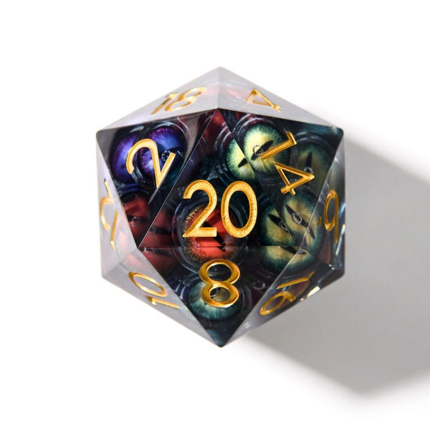 DICE D20 33mm MOVING LIQUID - EYES OF CHAOS
