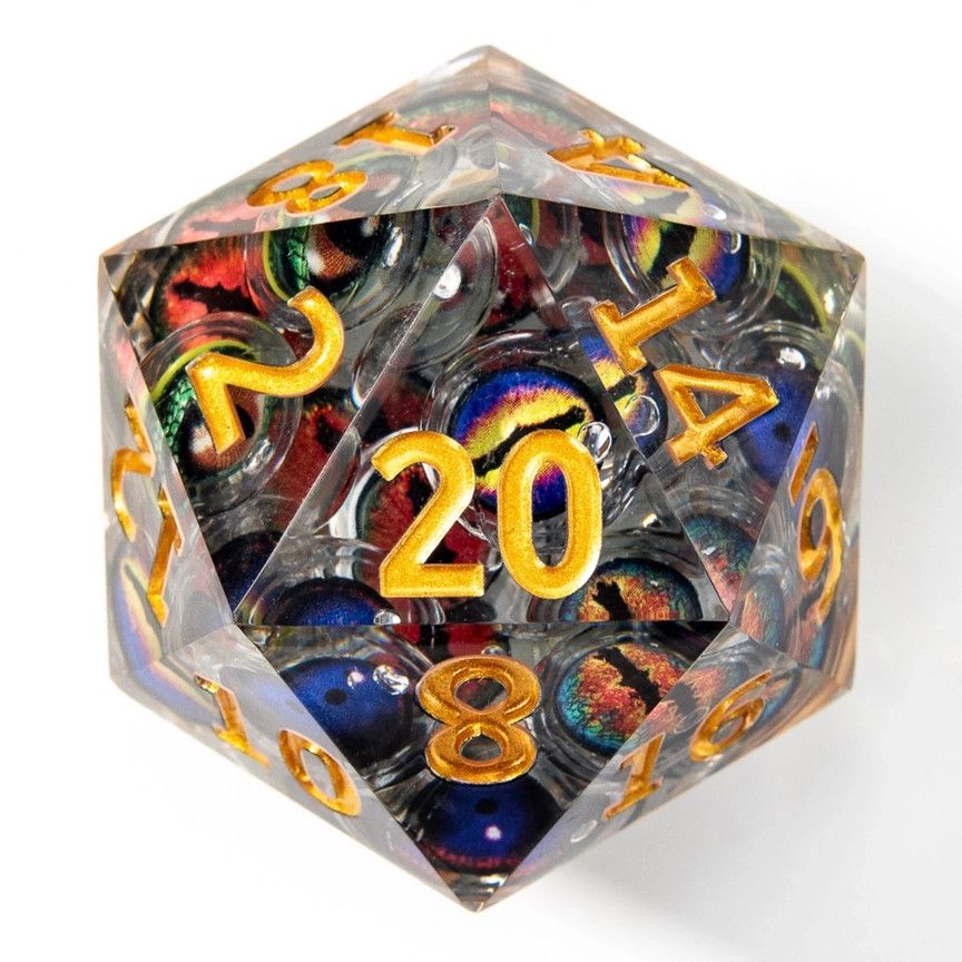 DICE D20 50mm MOVING LIQUID - EYES OF MADNESS