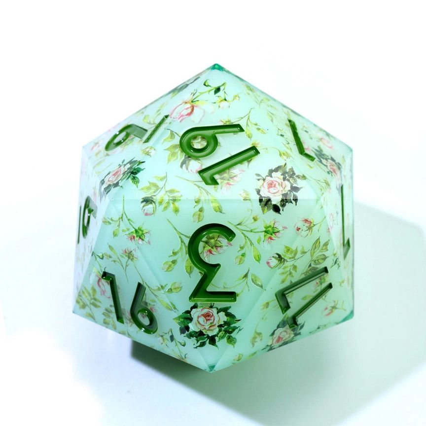 DICE D20 33mm ART CORE - FLORAL NOTES