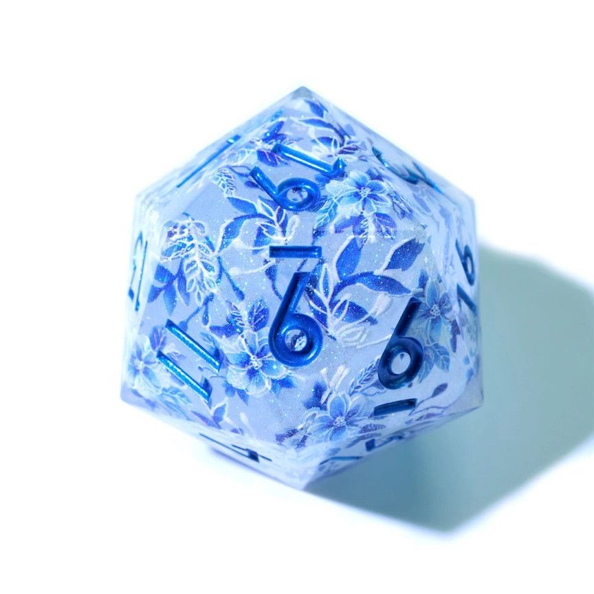 DICE D20 50mm ART CORE - SNOWFLOWER