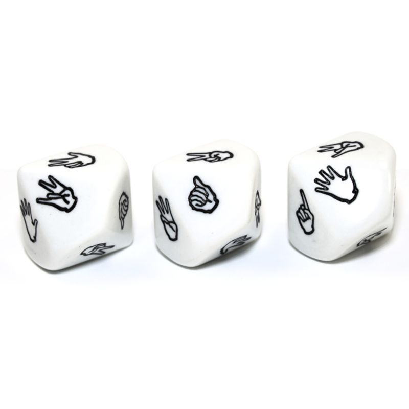 CUSTOM D10 20mm SIGN LANGUAGE WHITE w/ BLACK