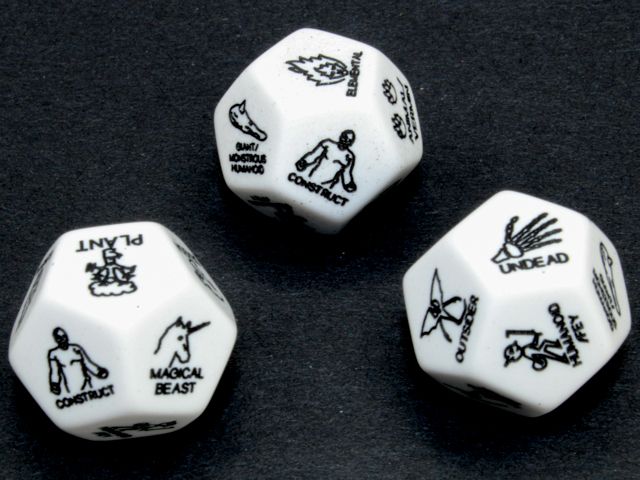 CUSTOM D12 16mm RPG MONSTER WHITE w/ BLACK