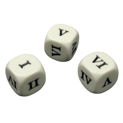 CUSTOM D6 16mm ROMAN NUMERALS I-VI