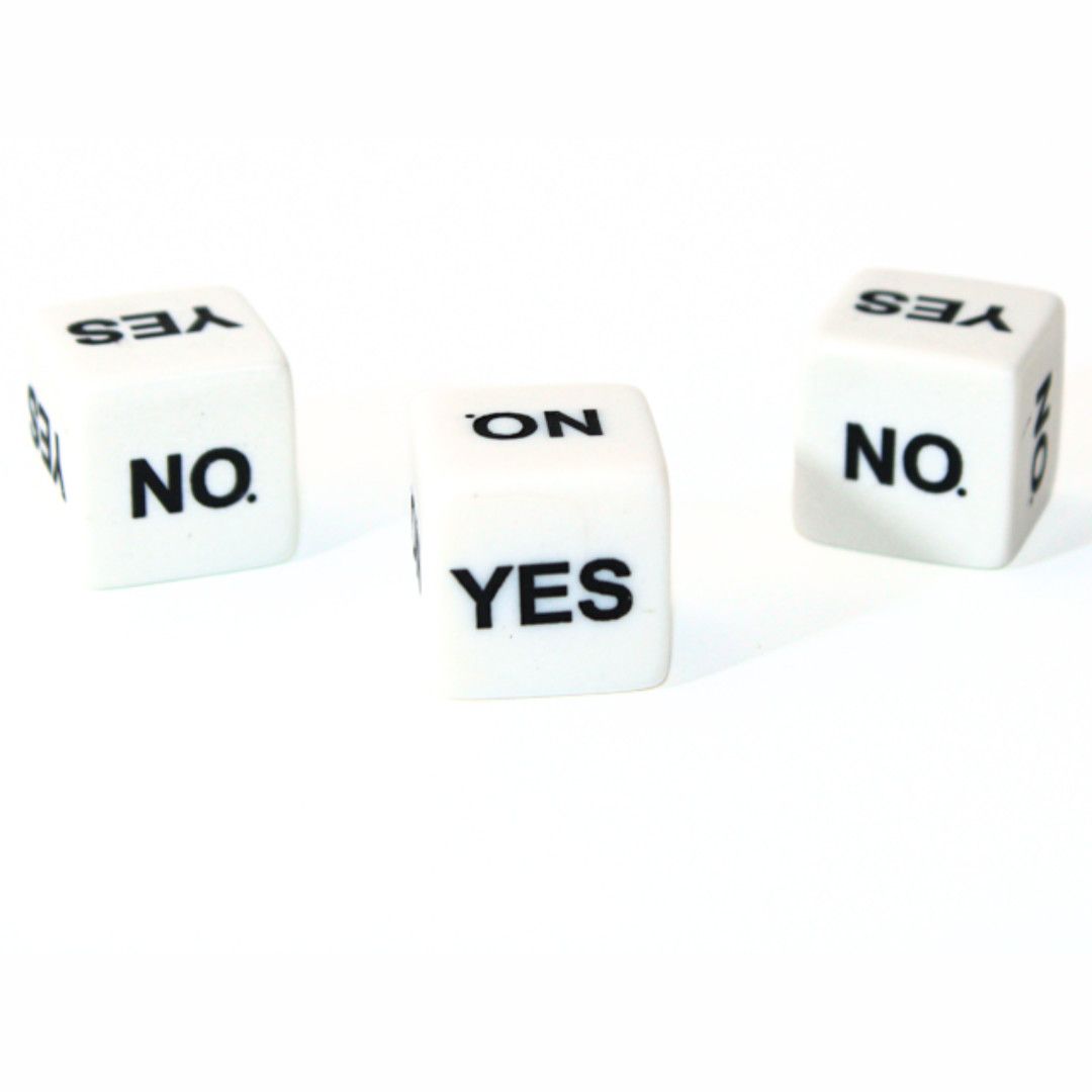 CUSTOM D6 16mm YES/NO WHITE w/ BLACK