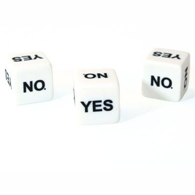 CUSTOM D6 16mm YES/NO WHITE w/ BLACK
