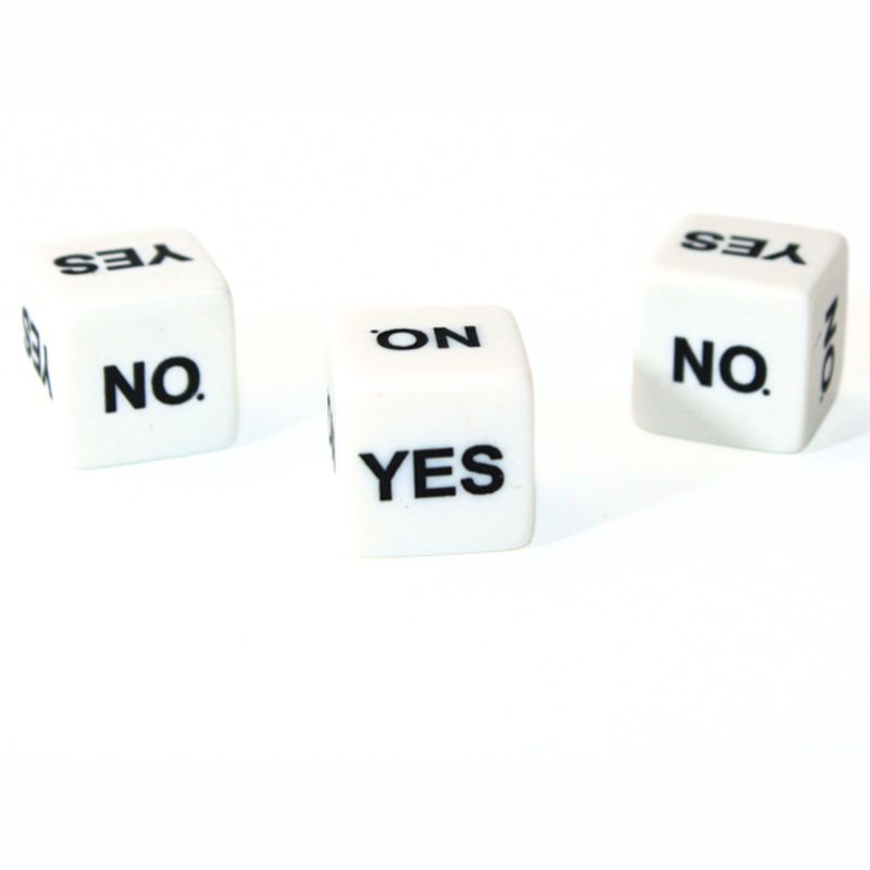 CUSTOM D6 16mm YES/NO WHITE w/ BLACK