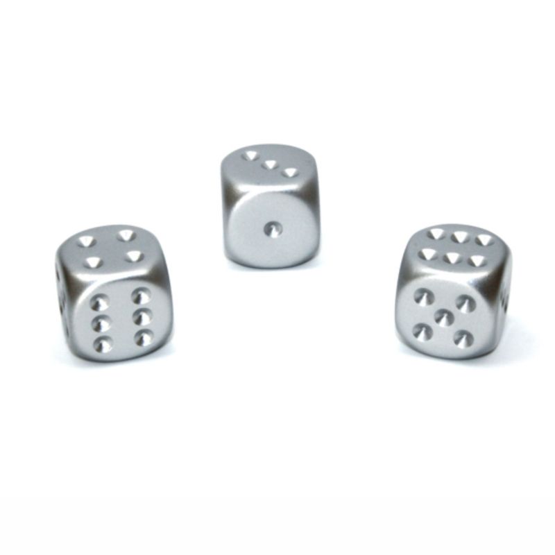 DICE D6 16mm METALLIC PLATED Aluminum