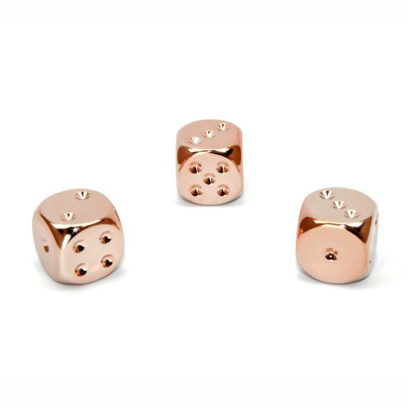 DICE D6 16mm METALLIC PLATED Copper