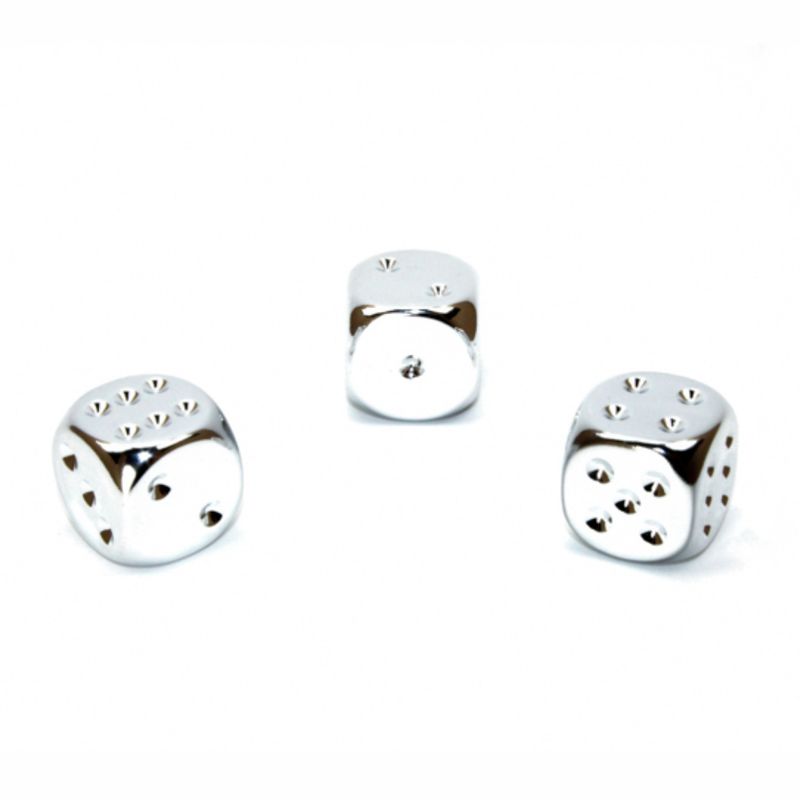 DICE D6 16mm METALLIC PLATED Silver