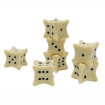 DICE D6 18mm BONES IVORY w/ BLACK