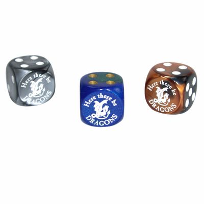 CUSTOM D6 16mm HERE THERE BE DRAGONs (Asst.)